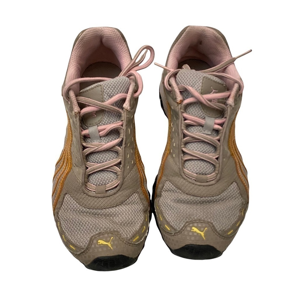 Puma Tan Pink Mesh Running Sneakers Sz 10 Preowned